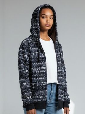 NEW! Lined Hoodie In Nordic Print 4410